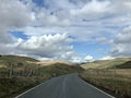 Narrow country road in Wales, UK.