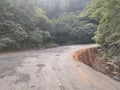 Narrow curve roads through greens to the fort