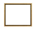 Narrow dark brown wooden frame for pictures and photos isolated on white background Royalty Free Stock Photo