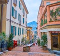 Narrow descent of Salita Chiattone, Lugano, Switzerland