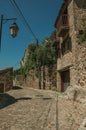 Narrow deserted alley and old houses Royalty Free Stock Photo