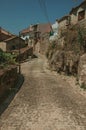 Narrow deserted alley and old houses Royalty Free Stock Photo