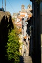 Narrow down alley in old Porto