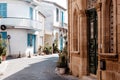 Narrow empty street in old quarter of Nicosia. Cyprus