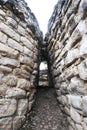 Narrow entrance ramp to the ruins of Kuelap near Chachapoyas, Peru