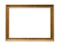 Narrow flat wooden picture frame cutout Royalty Free Stock Photo