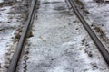 railroad in snow