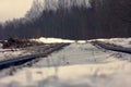 railroad in snow