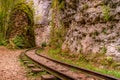 Narrow gauge railroad. Republic of Adygea, GUAM gorge, Russia Royalty Free Stock Photo