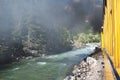 The Narrow Gauge Railway from Durango to Silverton that runs through the Rocky Mountains by the River Animas In Colorado USA Royalty Free Stock Photo