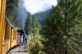 The Narrow Gauge Railway from Durango to Silverton that runs through the Rocky Mountains by the River Animas In Colorado USA Royalty Free Stock Photo