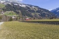 Narrow gauge railway in a mountain valley Royalty Free Stock Photo