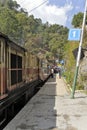 Kalka Shimla toy train stoping at station platform Royalty Free Stock Photo