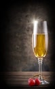 Narrow glass of a white wine Royalty Free Stock Photo