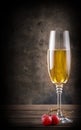 Narrow glass of white wine Royalty Free Stock Photo