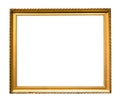 Narrow golden wooden picture frame cutout Royalty Free Stock Photo