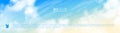 Narrow horizontal vector banner with realistic beige-blue sky