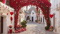 Narrow I Street with Trulli and Romantic Decorations