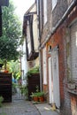 Narrow kent lane cottages Royalty Free Stock Photo