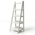 Narrow ladder shelf on white background Royalty Free Stock Photo