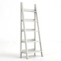 Narrow ladder shelf on white background Royalty Free Stock Photo