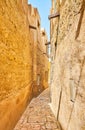 The narrow lane in Al Bastakiya, Dubai, UAE Royalty Free Stock Photo