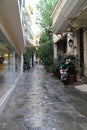 Narrow lane in Athens district Plaka
