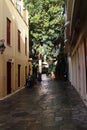 Narrow lane in Athens district Plaka