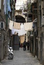 Narrow lane in the old part of the city. Historic center Royalty Free Stock Photo