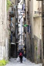 Narrow lane in the old part of the city. Historic center Royalty Free Stock Photo