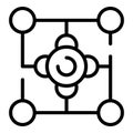 Narrow market molecule icon, outline style