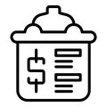 Narrow market money icon, outline style