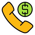 Narrow market phone call icon vector flat