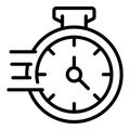 Narrow market stopwatch icon, outline style