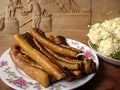 Narrow meat strips dried in sun