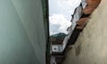 Narrow medieval street in the European city of Brasov, Romania. Eastern Europe architecture Royalty Free Stock Photo