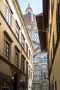 Narrow medieval street in Florence, Italy Royalty Free Stock Photo