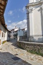 Narrow medieval street in Smartno village, Slovenia.