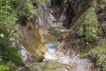 Narrow mountain gorge with fast river Royalty Free Stock Photo