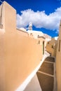 Narrow neighborhood at the old traditional village of Emporio, Santorini.