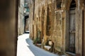 Narrow old streets of the famous Pitigliano town. Beautiful italian towns and villages. Etruscan heritage, Grosseto, Tuscany, Royalty Free Stock Photo