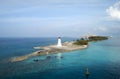 Narrow Paradise Island With A Lighthouse