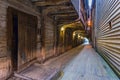 Narrow passage in Bryggen district, Bergen Royalty Free Stock Photo