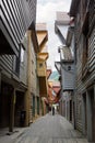 A narrow passage between houses in Bryggen.