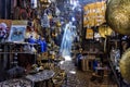 Narrow passage in the Marrakesh Souq, Morocco Royalty Free Stock Photo