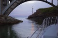 Narrow passage out of Depoe Bay, Oregon. Royalty Free Stock Photo