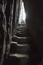 A narrow passageway between two rocks Royalty Free Stock Photo