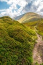 Narrow path down the mountain Royalty Free Stock Photo