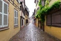 Narrow path in Petite Venice, Colmar. Royalty Free Stock Photo