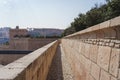 Narrow pathway on the wall of Saint-Jean Fort in Marseille, France Royalty Free Stock Photo